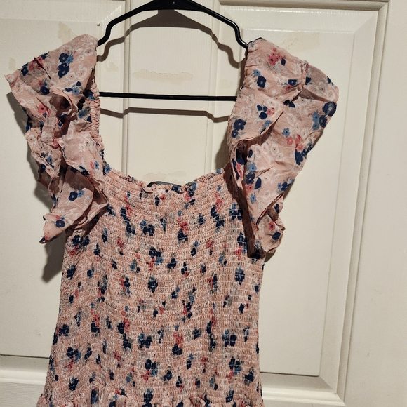 HATCH Maternity Cosette Floral Smocked Dress Baby Shower Party Ruffle Pink XS - Picture 12 of 13